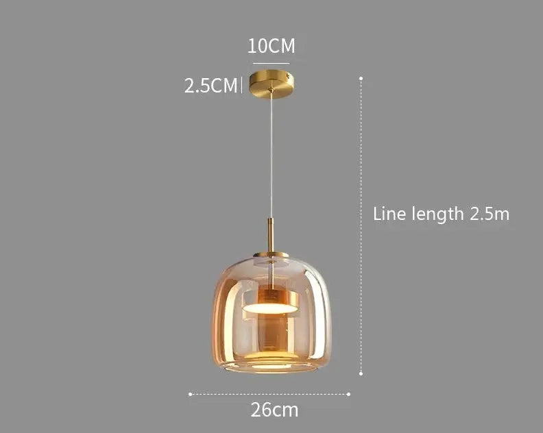 Amber Decao Light with dimensions