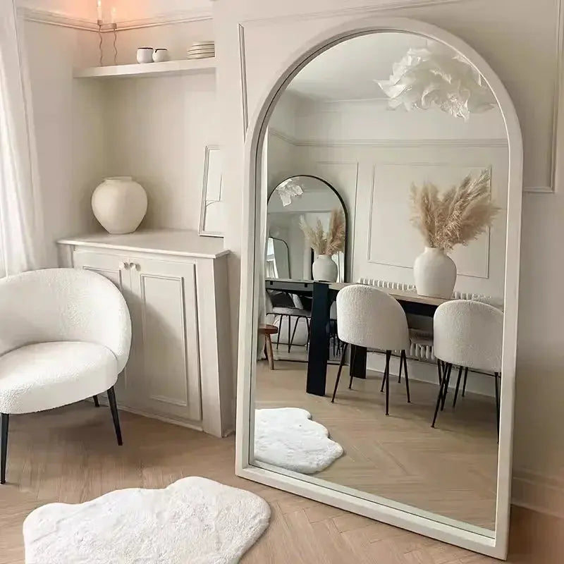 White Natsuki Mirror in a living room