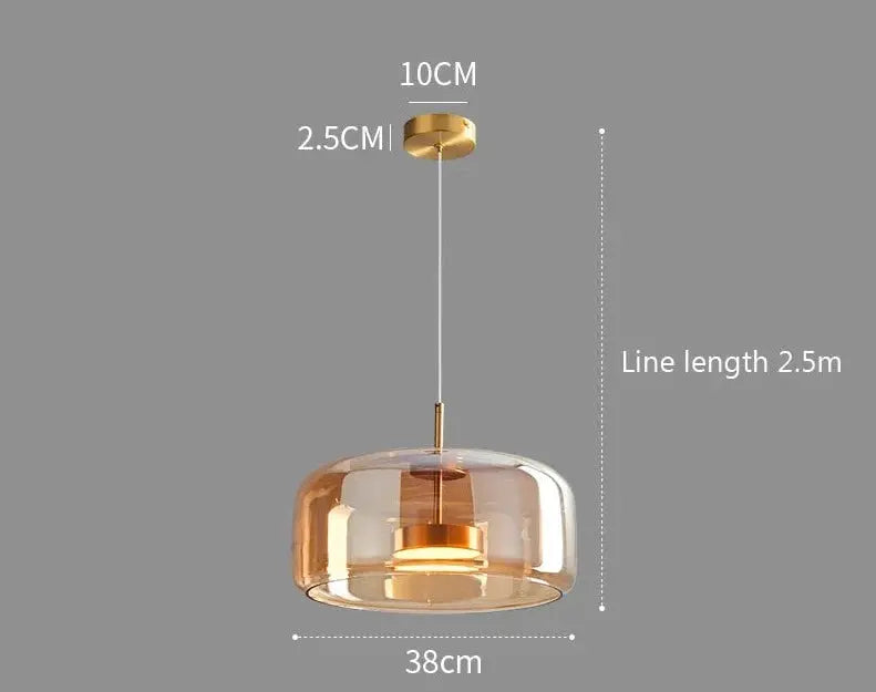 Amber Decao Light with dimensions